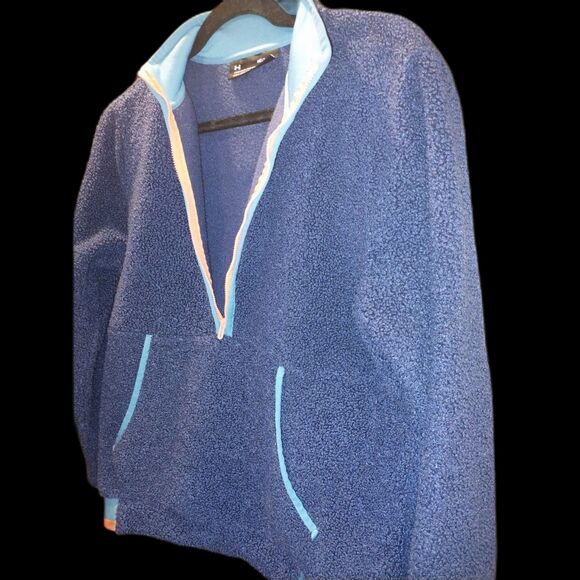 Under Armour Blue Fleece Pullover Size Medium - Picture 5 of 11